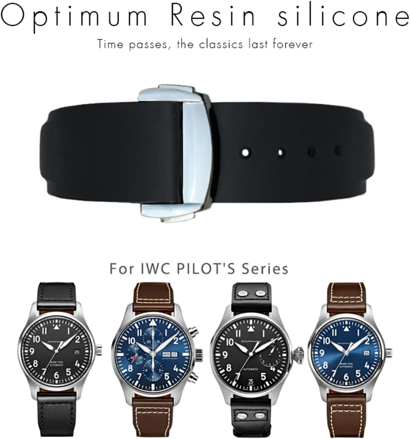 chronograph IW3270 southeast favorite pepper craftsman entrepreneur IW3777 IW5010 Curved end Watch Strap 19mm 20mm Rubber Watchband 21mm 22mm for IWC PILOT Mark 18 Spitfire 