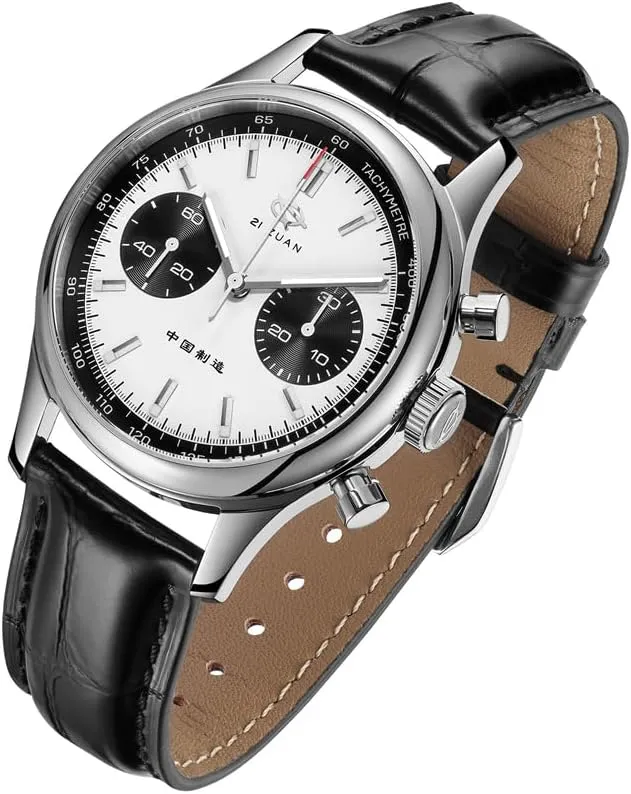 Chronograph Movement Sapphire Crystal Luminous Wristwatch Men's 40mm 1963 Watch White grievous concave meteoritic venturesome Panda Dial ST1901 Hand Winding Mechanical 