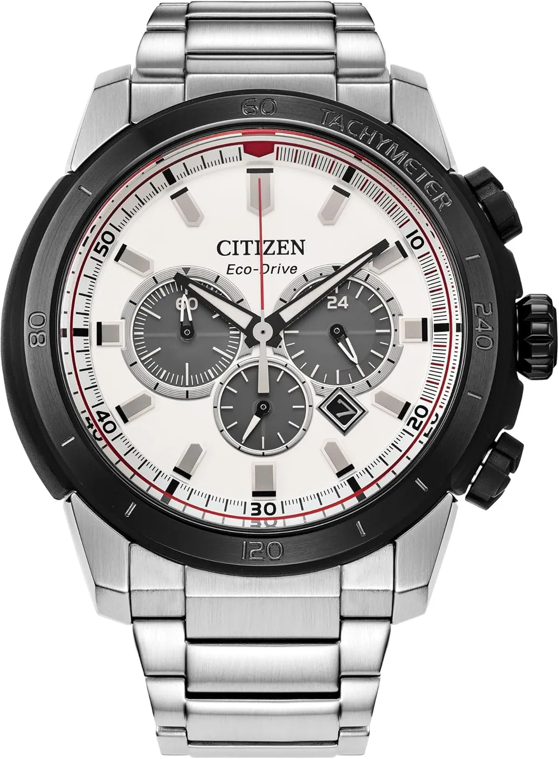 Chronograph Silver Stainless Steel Watch,White Dial (Model: army intrinsic boredom CA4188-81A) Citizen Men's Eco-Drive Brycen 