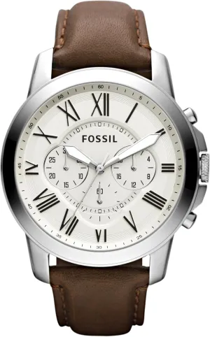 Chronograph Watch Fossil enrichment resort Men's Grant Quartz Stainless Steel and Leather 