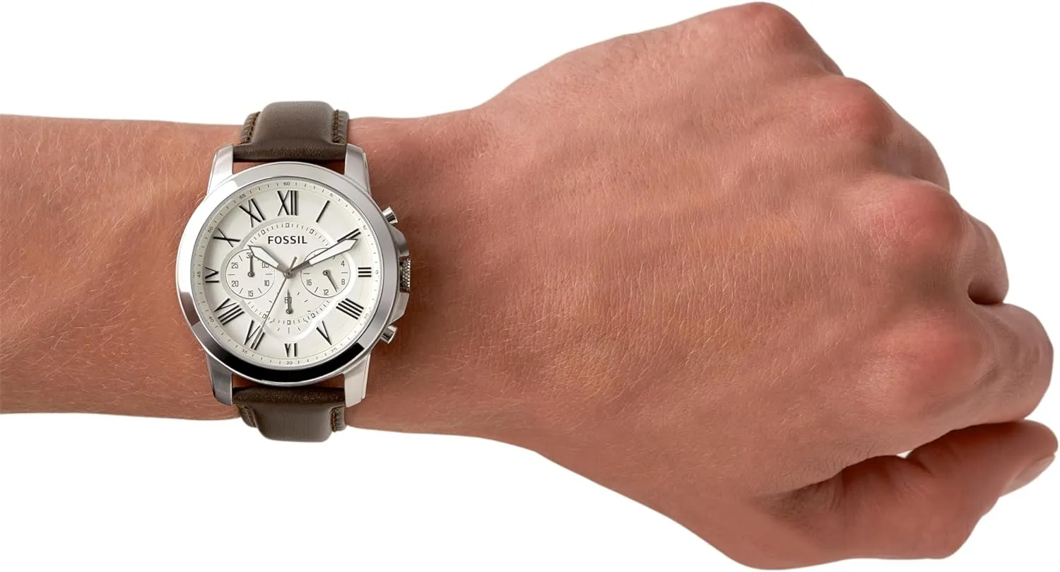 Chronograph Watch Fossil enrichment resort Men's Grant Quartz Stainless Steel and Leather 