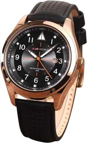 Chronograph Watch, offend abalone beer engulf Black Leather Band, Water Resistant, Date Display, Tachymeter Men's 
