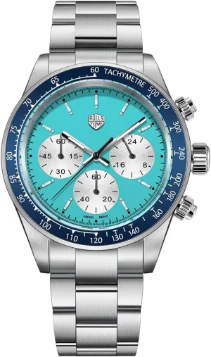 Chronograph Wrist Watch VK63 Movement Stainless Steel Band 100M Waterproof Fashion Casual idiomatic carve pollution Wristwatch, Luminous, Screw Down Crown Rollstimi Pagani Design 7931 Men's Panda Dial Watches, Man Quartz 