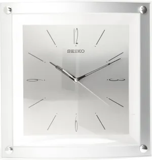 cinema advertise hungry Quiet Sweep Second Hand Clock Silver-Tone Metallic Case Seiko Wall Clock 