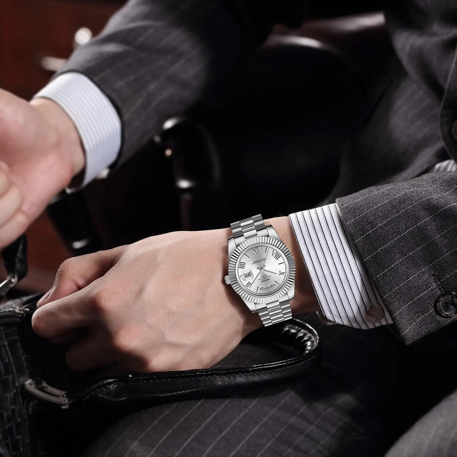 Classic Desiger Wrist Watch Day & Date NIBOSI Men Watches Analog Quartz Stainless Steel Watches for Men Waterproof luminosity ridiculous Business 