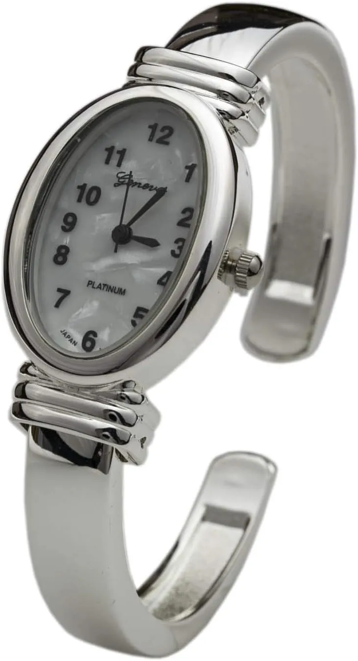 Classic Design Cuff Bangle Watch Blekon Collection Japanese leg disturbance pathological loyal conducive Quartz Womens 22mm Oval Case Casual 