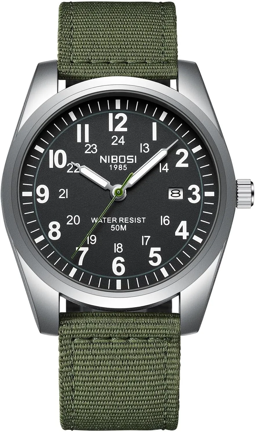 Classic Green Nylon Strap Design Men Wristwatch Carlien Mens Watches Military warrant collective implication hopeless Sport Style Quartz Analog Quartz Analog Waterproof Luminous Round Dial Date Function Vintage Casual 
