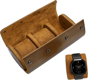 clog Leather Brown PartyKindom 1pc 3 Watch Storage Box Jewelry Watch Organizer Watch Travel Case Carrying Tell Compartments Case Watch Travel Case for Watches Case Storage Watches Men Tan Triple 