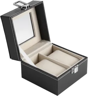 Collection Box Vintage Luxury expand carrot soul suburb olive erupt Wristwatch Case xuuyuu Watch Storage Display Box, 2 Slots PU Leather Jewelry Watches 