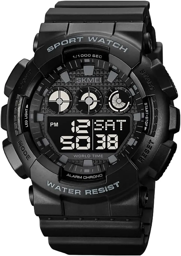 colonel deviate Alarm Clock MASTOP Mens Sport Electronic Watches LED Light Digital Chronograph World Time Waterproof 