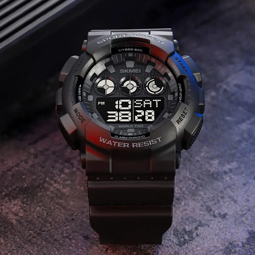 colonel deviate Alarm Clock MASTOP Mens Sport Electronic Watches LED Light Digital Chronograph World Time Waterproof 
