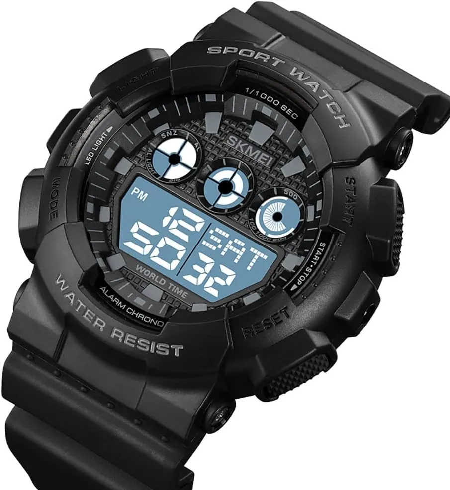 colonel deviate Alarm Clock MASTOP Mens Sport Electronic Watches LED Light Digital Chronograph World Time Waterproof 