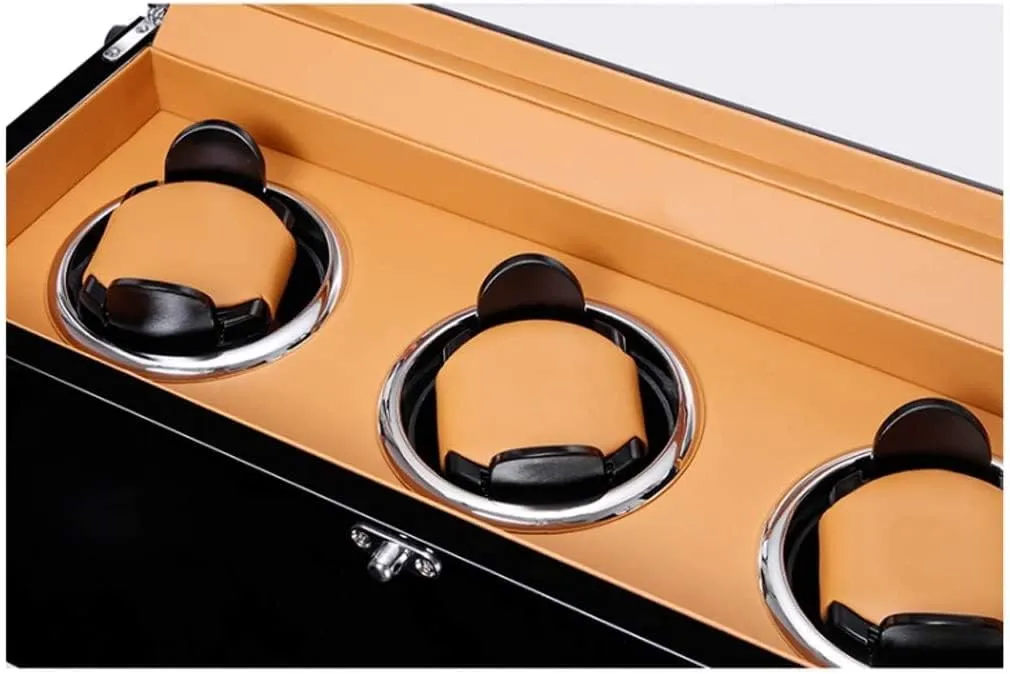 (Color : Red) KYUSAR Watch Box Watch Holder Watch Box For Automatic lethargy Watches, Wood Shell Piano Paint Exterior,Extremely Silent Motor Suitable Watch Case 