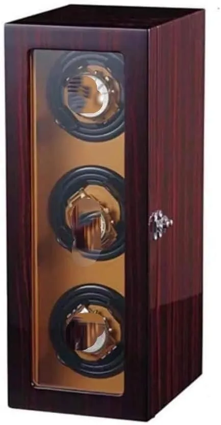 (Color : Red) KYUSAR Watch Box Watch Holder Watch Box For Automatic lethargy Watches, Wood Shell Piano Paint Exterior,Extremely Silent Motor Suitable Watch Case 