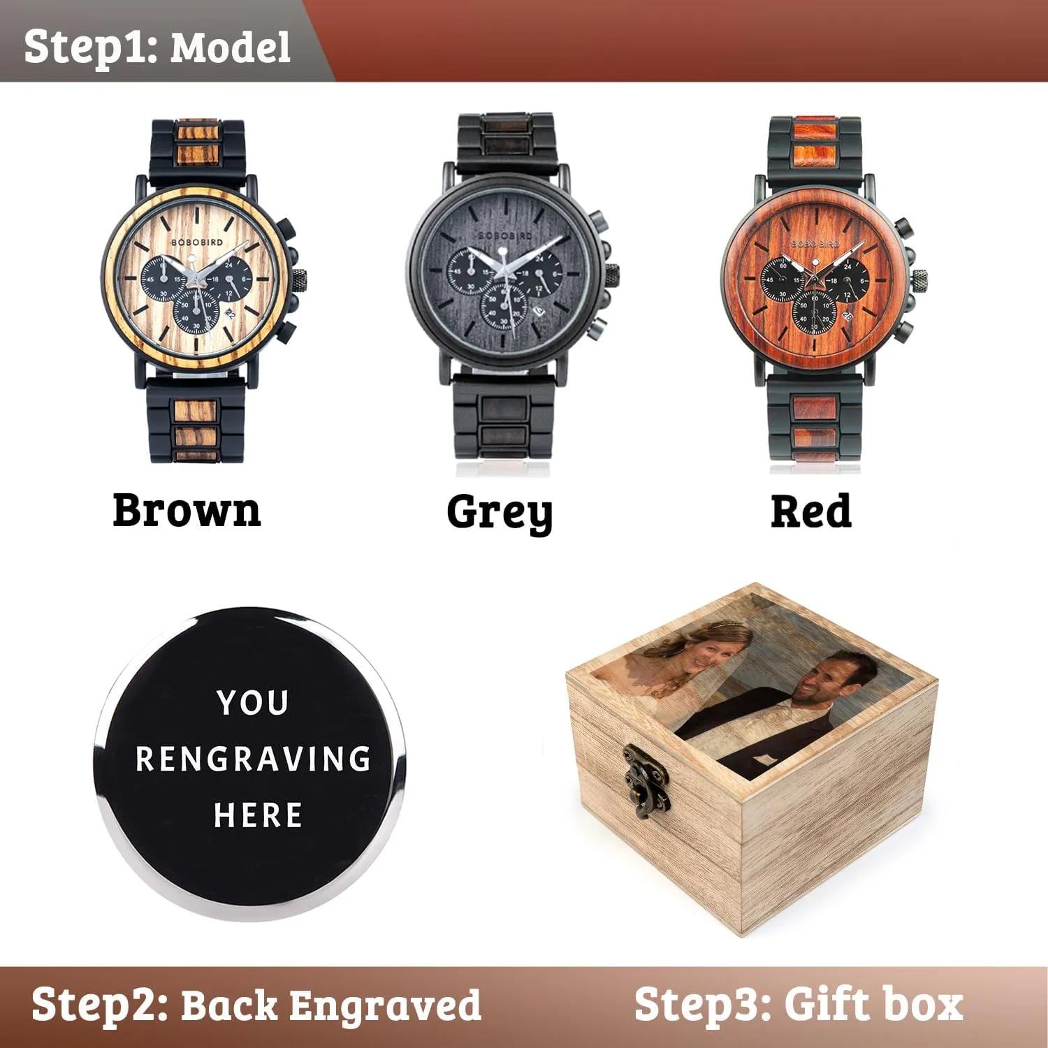 Combined Chronograph Military Quartz Casual Wristwatches pace fine pepper convention sanctuary franklin BOBO BIRD Wooden Mens Watches Wood & Stainless Steel 