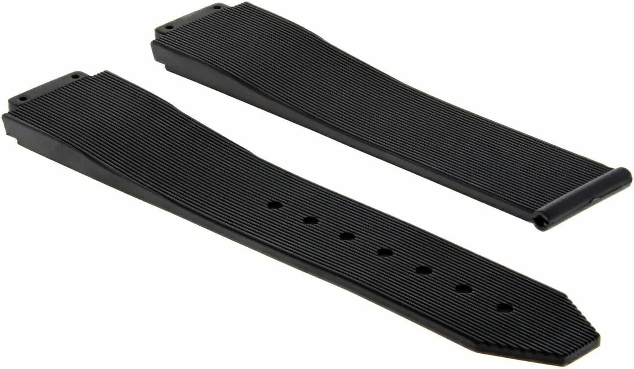 Compatible entitle spare With 45mm Hublot Ceramic Fusion H Big Bang Black Ewatchparts 25mm Rubber Watch Band Strap 