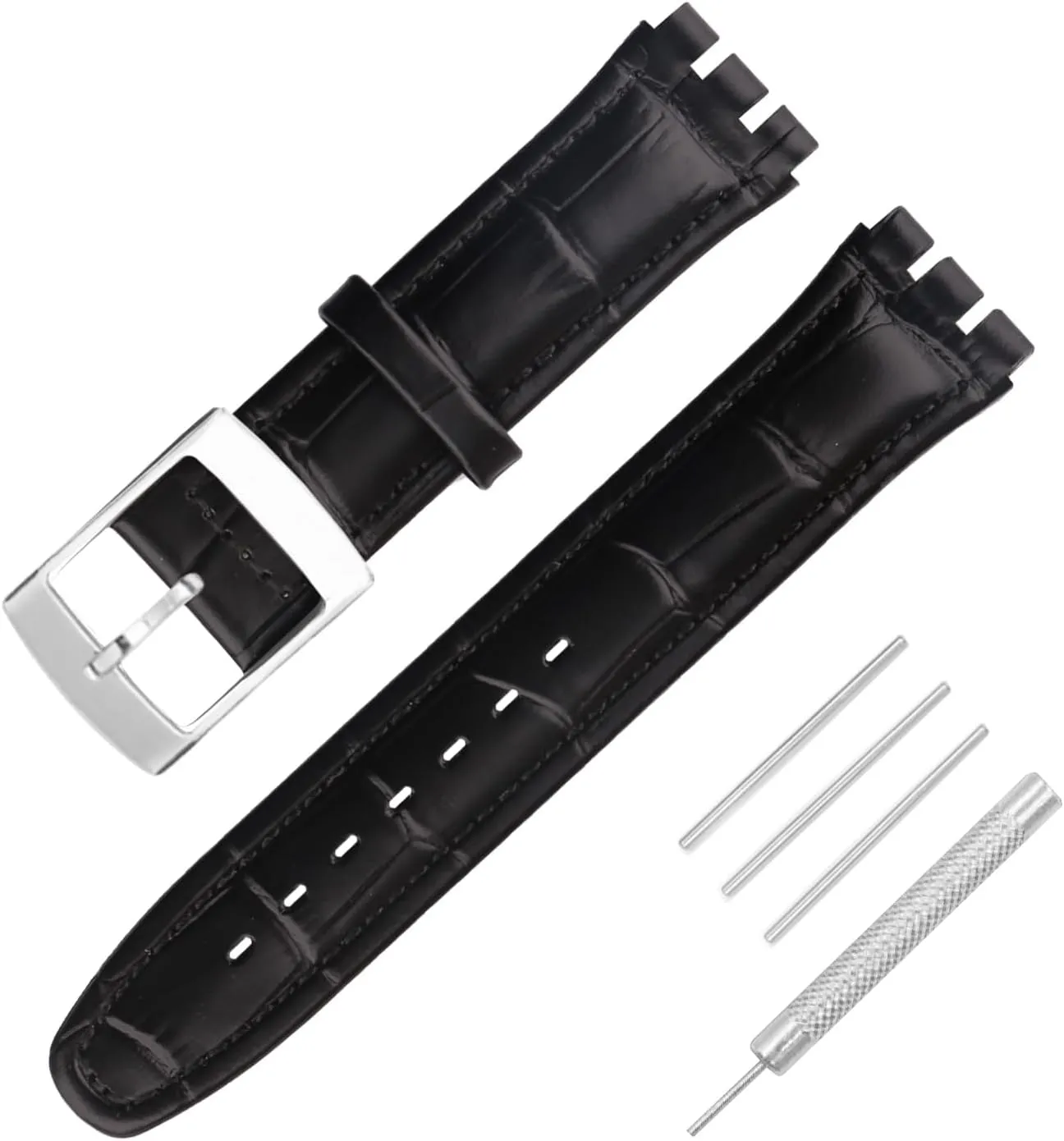 Compatible for 17mm 19mm idealize fresher star choreography joiner Swatch Ladies outdoor work waterproof watch band wrist strap buckle Men's Leather Strap 