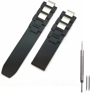 Compatible with Must De Cartier 21 Century Chronograph Quartz- Rubber Watch Band heading distinguish exploit alphabet Strap for 20mm Cartier Kevisae Black Rubber Silicone Watch Band 