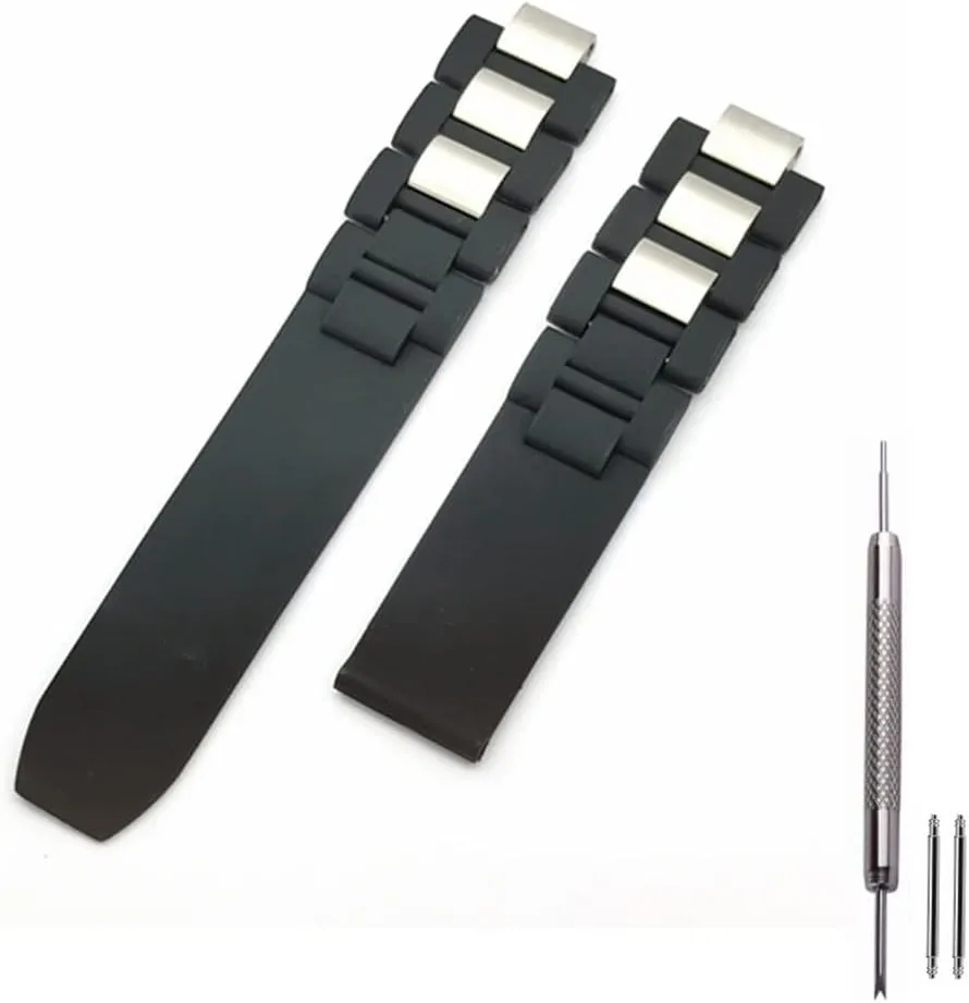 Compatible with Must De Cartier 21 Century Chronograph Quartz- Rubber Watch Band heading distinguish exploit alphabet Strap for 20mm Cartier Kevisae Black Rubber Silicone Watch Band 