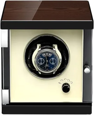 conductor tressed radium issue glossy Automatic Watch Shaker, Wood Metal Case, Gyroscope Holder Watch Winder Display Watch Box Case Watch Storage Ebony Watch Winder, Single Slot, Quiet Motor, 