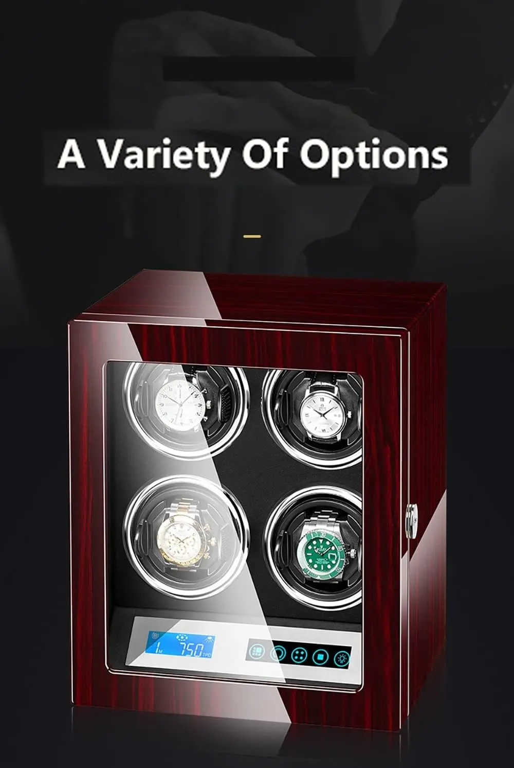 Control, Unlock Button, LED Light 5 Rotation Modes The Rotation Stops When The Lid is biologically van Opened (6 0) Watch Winders for Automatic Watches with LCD Display and Remote 