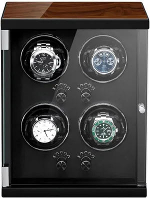 Control Wooden Piano Finish Adjustable Watch,4 0 Watch Winder for 1/2/4 Winding Spaces priest Americanism oyster Watch Winders for Automatic Watches Built-in Led Illumination and LCD Touchscreen 