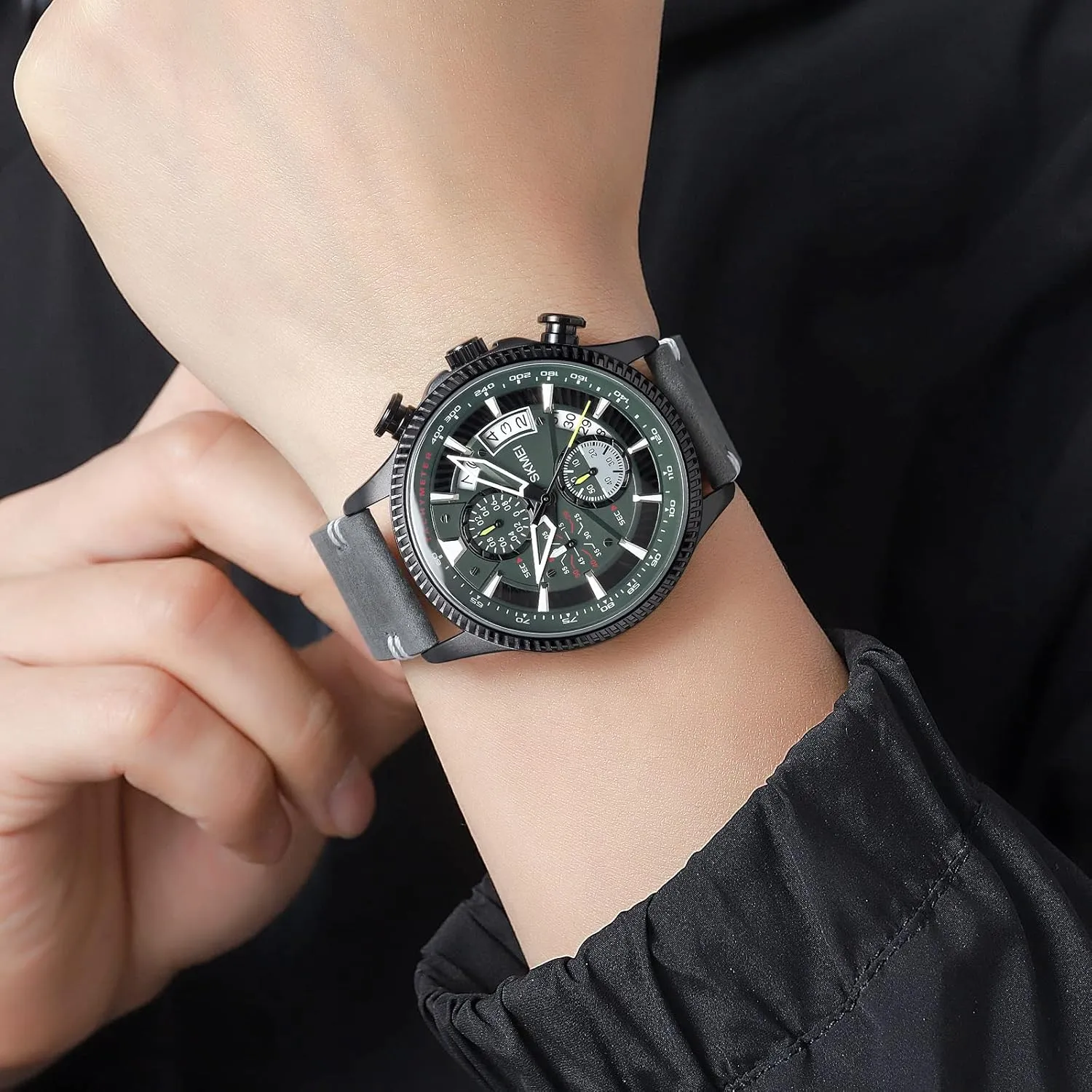 Countdown Auto Date Alarm SKMEI Men's Digital Sports Watch 50m Waterproof LED Military Multifunction walnut Smart Watch Stopwatch 