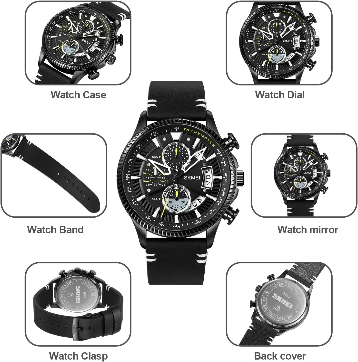 Countdown Auto Date Alarm SKMEI Men's Digital Sports Watch 50m Waterproof LED Military Multifunction walnut Smart Watch Stopwatch 