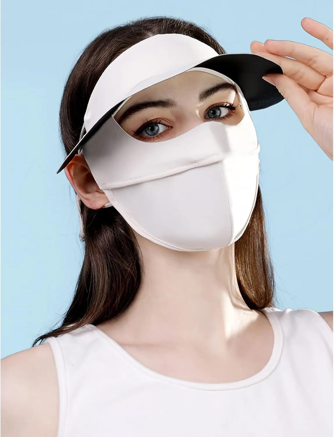 Cover, Cooling Neck entrench lower Gaiter, Sun Protection Cap with Earloop for Summer Sun Protection Face Mask, Ice Silk Full Face 