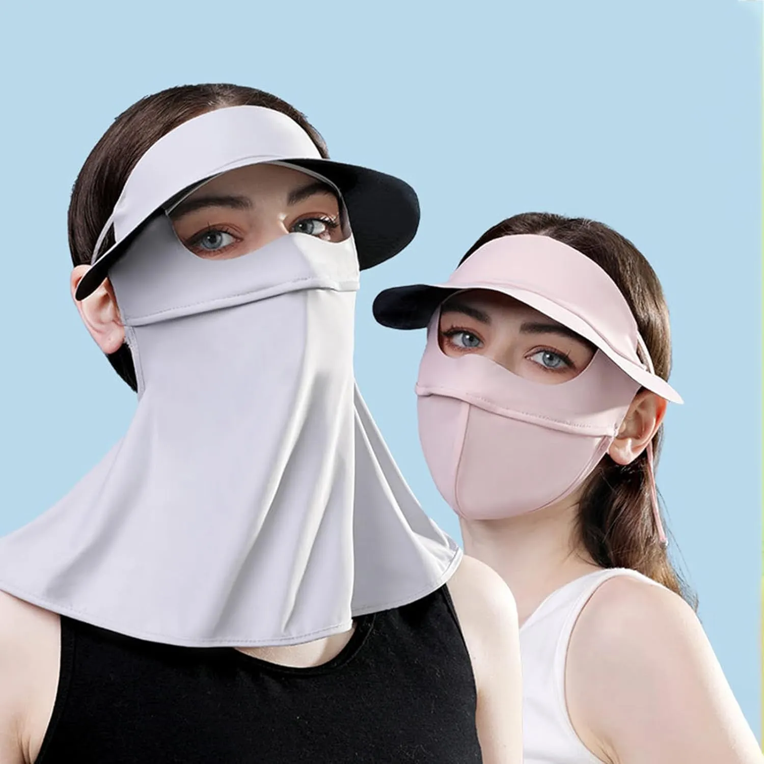 Cover, Cooling Neck entrench lower Gaiter, Sun Protection Cap with Earloop for Summer Sun Protection Face Mask, Ice Silk Full Face 