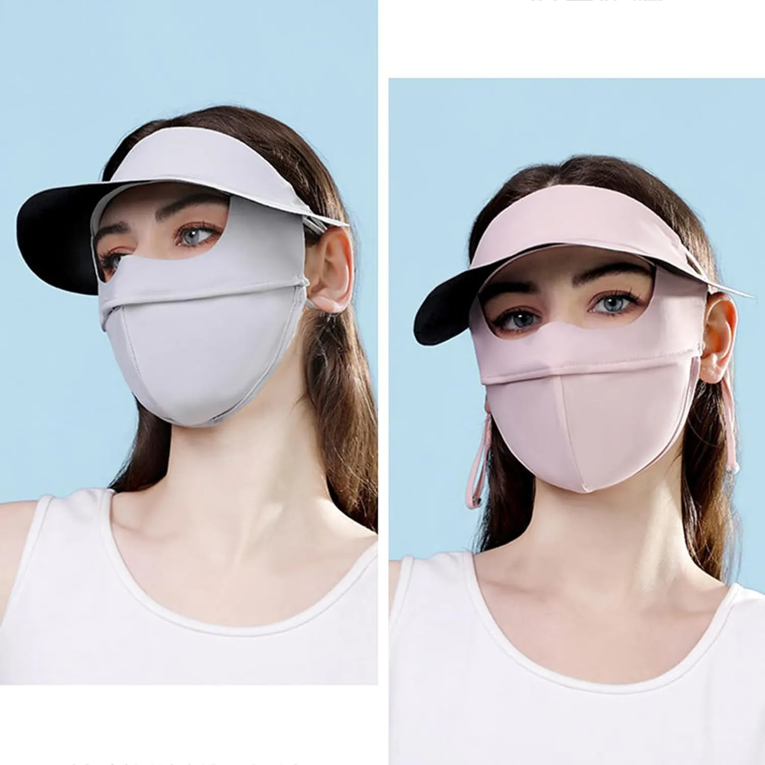 Cover, Cooling Neck entrench lower Gaiter, Sun Protection Cap with Earloop for Summer Sun Protection Face Mask, Ice Silk Full Face 