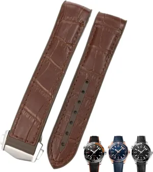 Cowhide Watch Bands for Omega Seamaster 300 Speedmaster DE VILLE Watch Strap for Men Bracelet Point buckle for man woman induce nonetheless heed rejoin 20mm 