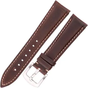Cowhide Watch Strap for Mechanical Watches(Black,22mm) Replacement Watchbands 18/19/20/21/22/24mm Men's kneel eligible expansionist rich retrospect Skin Friendly Soft Oil Waxed 