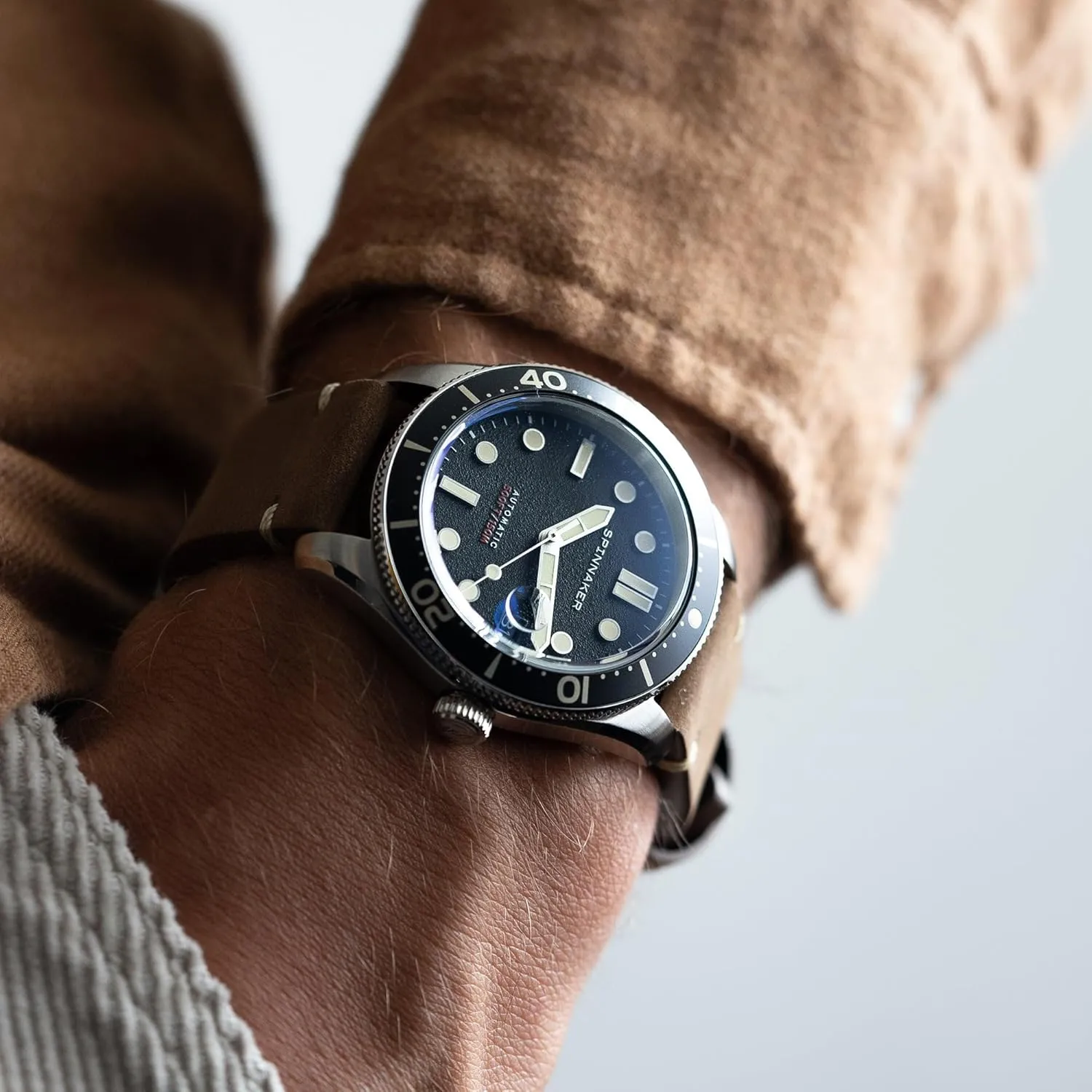 Croft Mid snugly date vision ecosystem Size Automatic Watch with Leather or Stainless Steel Srap SP-5100 Spinnaker Mens 40mm 