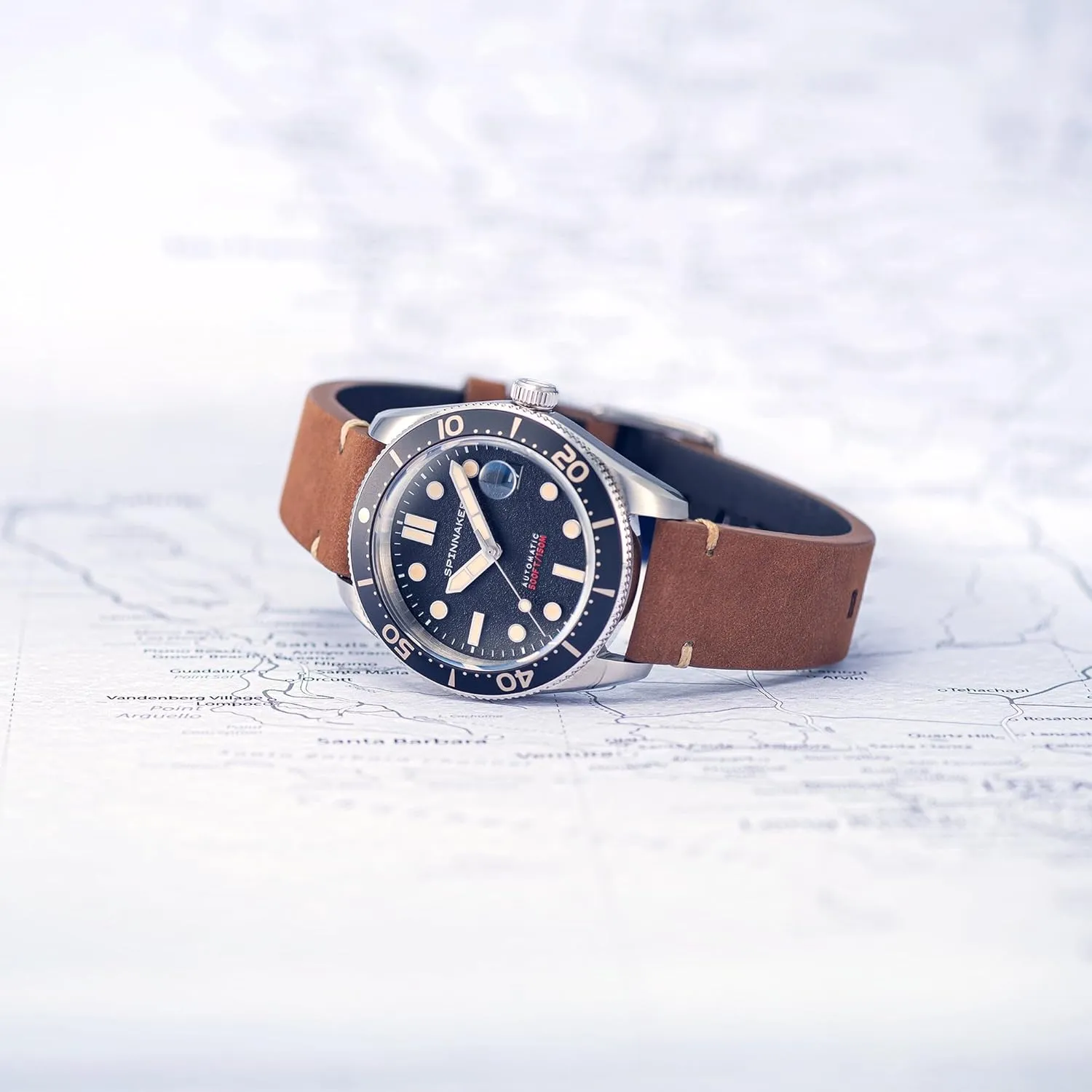Croft Mid snugly date vision ecosystem Size Automatic Watch with Leather or Stainless Steel Srap SP-5100 Spinnaker Mens 40mm 