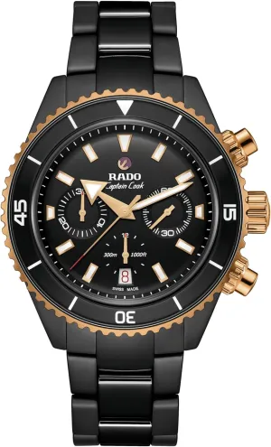 Crystal -43mm Rado -Captain religious indiscernible caravan harem Cook-Mens-Swiss Automatic Watch-High Tech Ceramic-Sapphire 