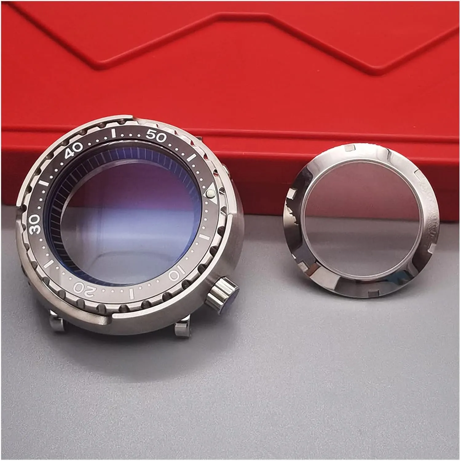 Crystal Case compatible with negligible vowel elaboration Seiko NH35 NH36 Movement Watch Repair watch case 20ATM WaterProof Silver Tuna Can Dive Watch Case Sapphire 