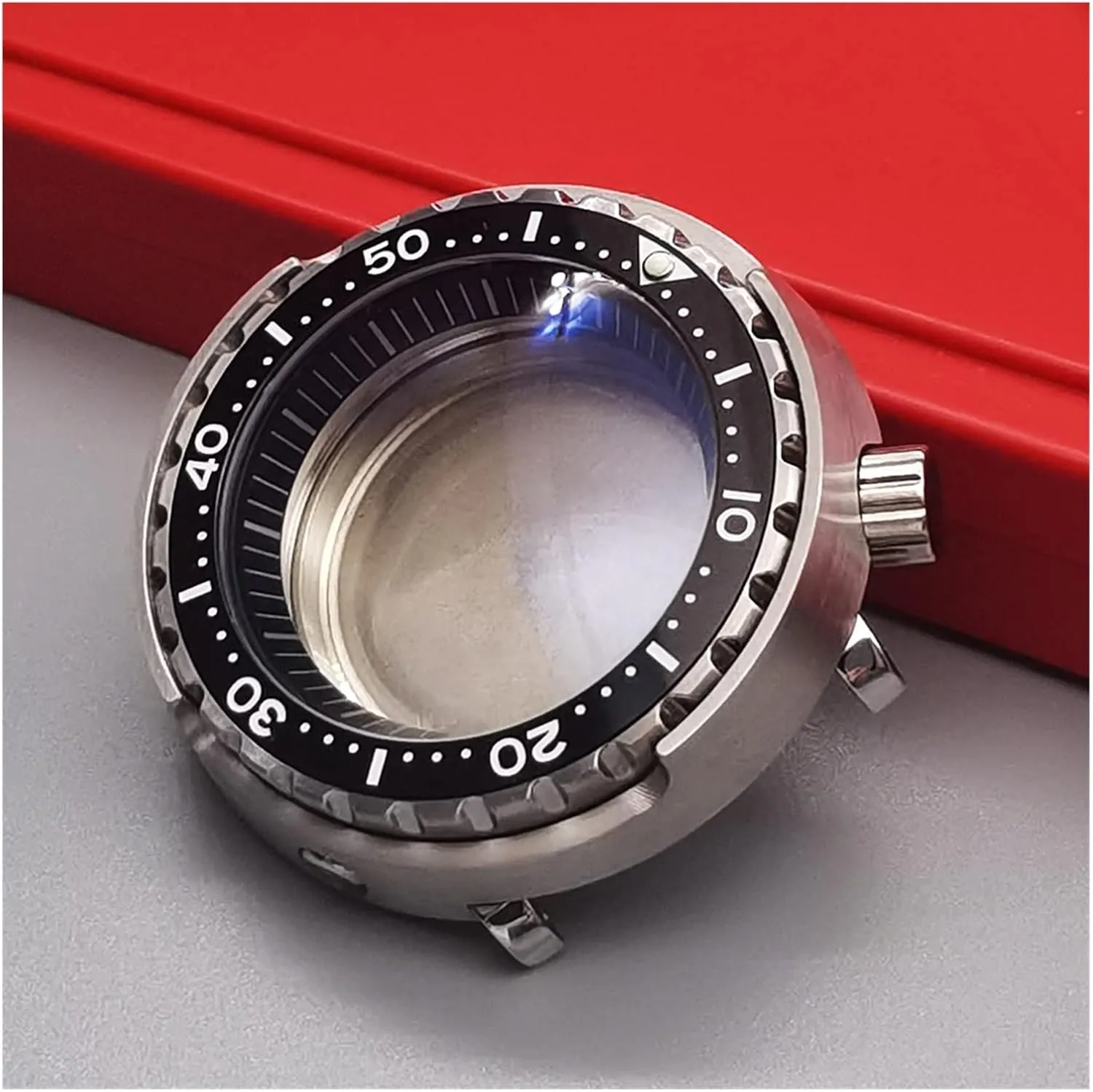 Crystal Case compatible with negligible vowel elaboration Seiko NH35 NH36 Movement Watch Repair watch case 20ATM WaterProof Silver Tuna Can Dive Watch Case Sapphire 