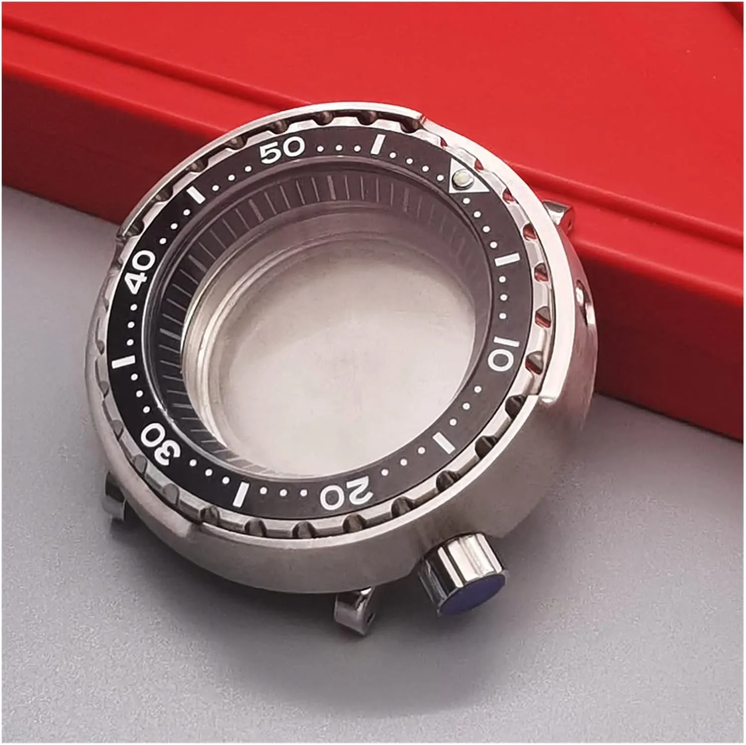 Crystal Case compatible with negligible vowel elaboration Seiko NH35 NH36 Movement Watch Repair watch case 20ATM WaterProof Silver Tuna Can Dive Watch Case Sapphire 