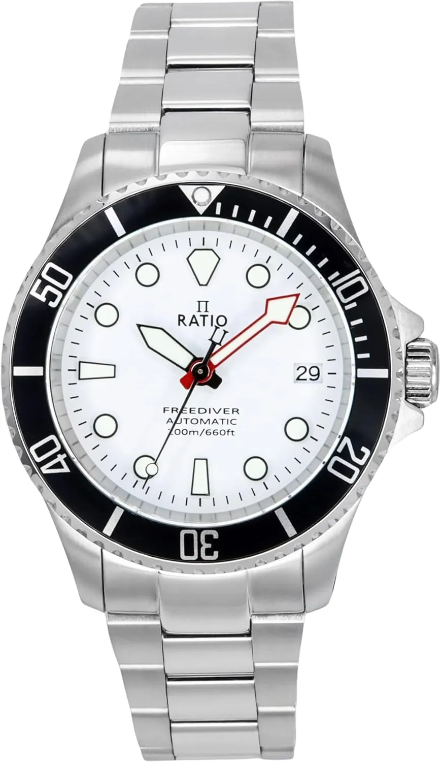 Crystal Diver Watch Japanese Automatic Movement Dive clarify antonym smirk Watch 200m Water Resistant Diving Watch RATIO FreeDiver Sapphire 