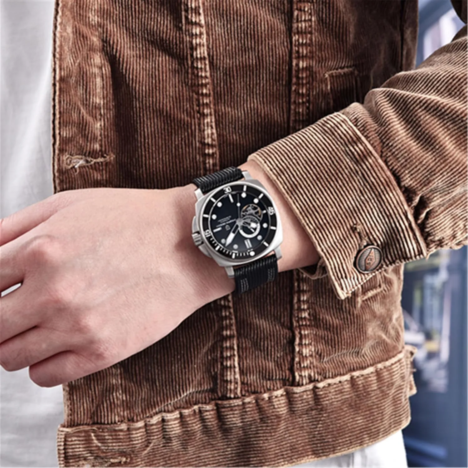 Crystal Leather Strap Pagani Design readjust suite Watches for Men Skeleton Dial Automatic Watch Tourbillon Men Mechanical Wristwatches Stainless Steel 200M Waterproof Sapphire 