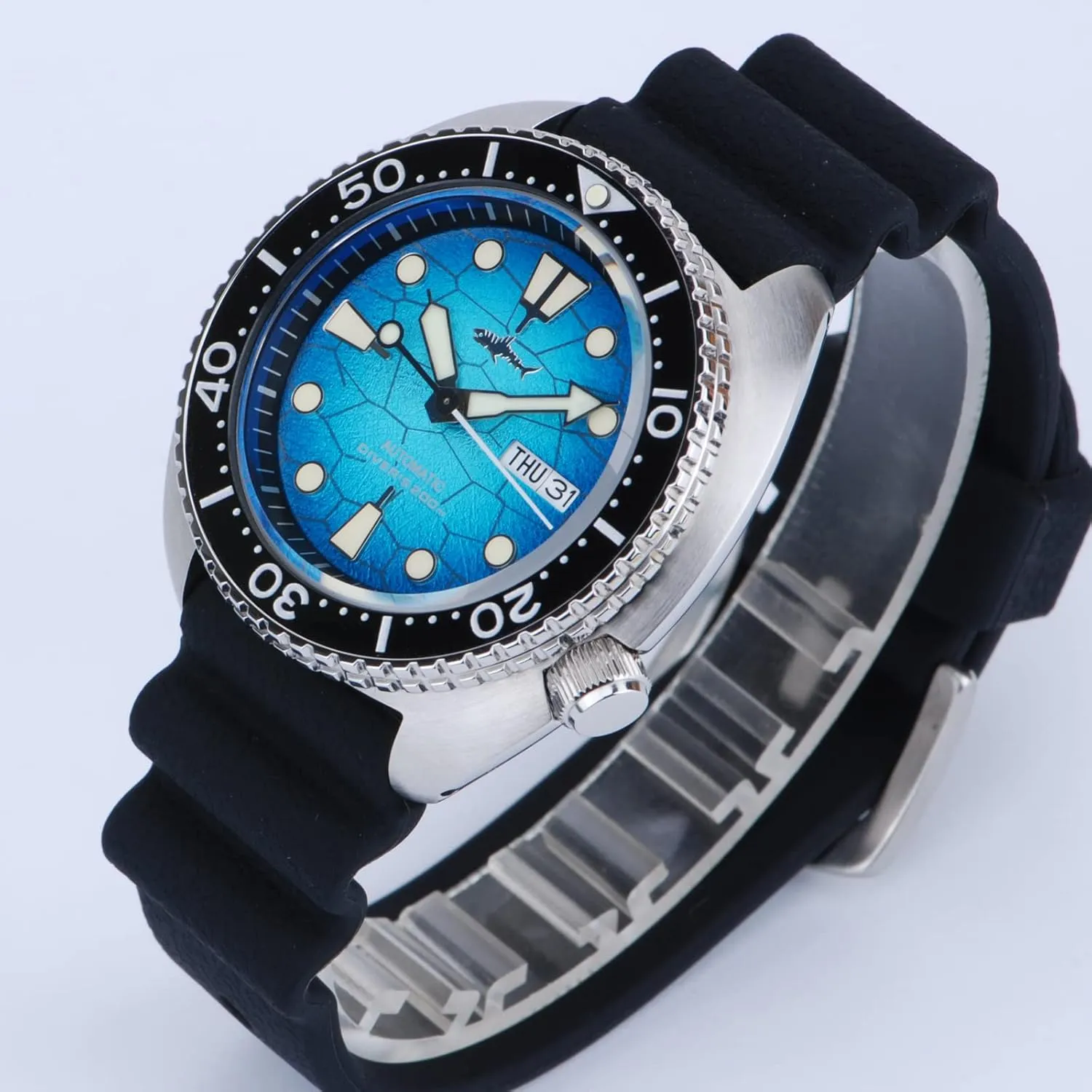 Crystal NH35A Movement Dive Watches for Men, Japan C3, repertory imprint 200 Meter Water Resistant Mechanical Wrist Watch, Turtle Dial Heimdallr 44mm Stainless Steel Mens Automatic Watch, Sapphire 