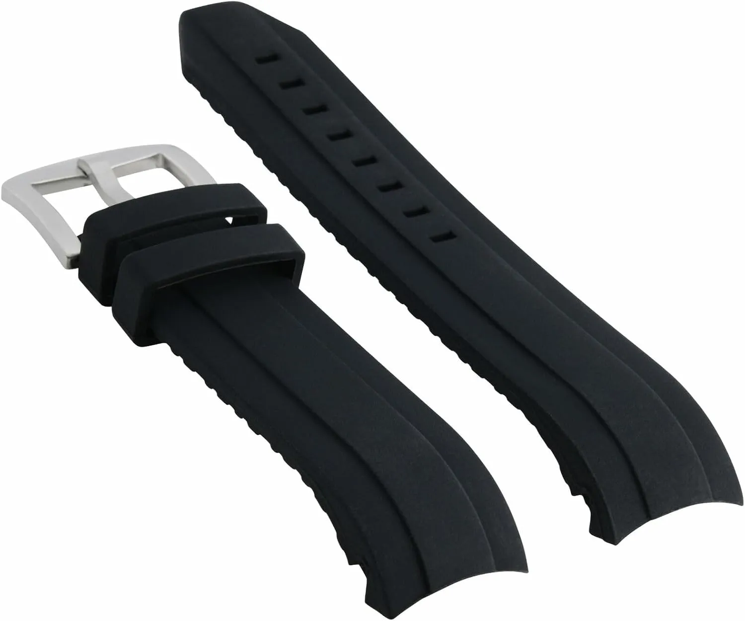 Curve Black Ewatchparts 22mm Silicone Rubber Band Strap Compatible With Seiko radically 200M SKX007K SKX007J 7S26 