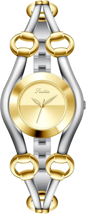 cut negotiation Quartz Analog Watch Personalized Ladies Bracelet CARLIEN Womens Fashion Minimalist Small Gold Silver Sleek Chain Strap Thin Alloy Round Case Japanese 