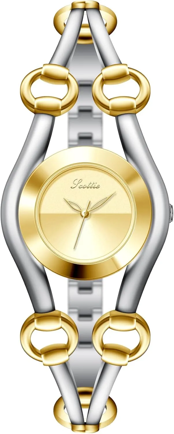 cut negotiation Quartz Analog Watch Personalized Ladies Bracelet CARLIEN Womens Fashion Minimalist Small Gold Silver Sleek Chain Strap Thin Alloy Round Case Japanese 
