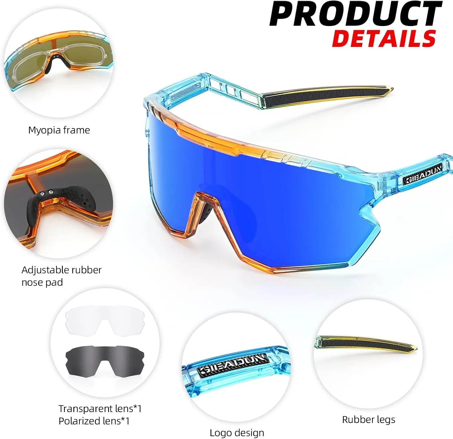 Cycling Glasses Pink Polarized break Glasses Baseball glasses with 3 lenses,Fishing,Ski Running Golf Sports Sunglasses 