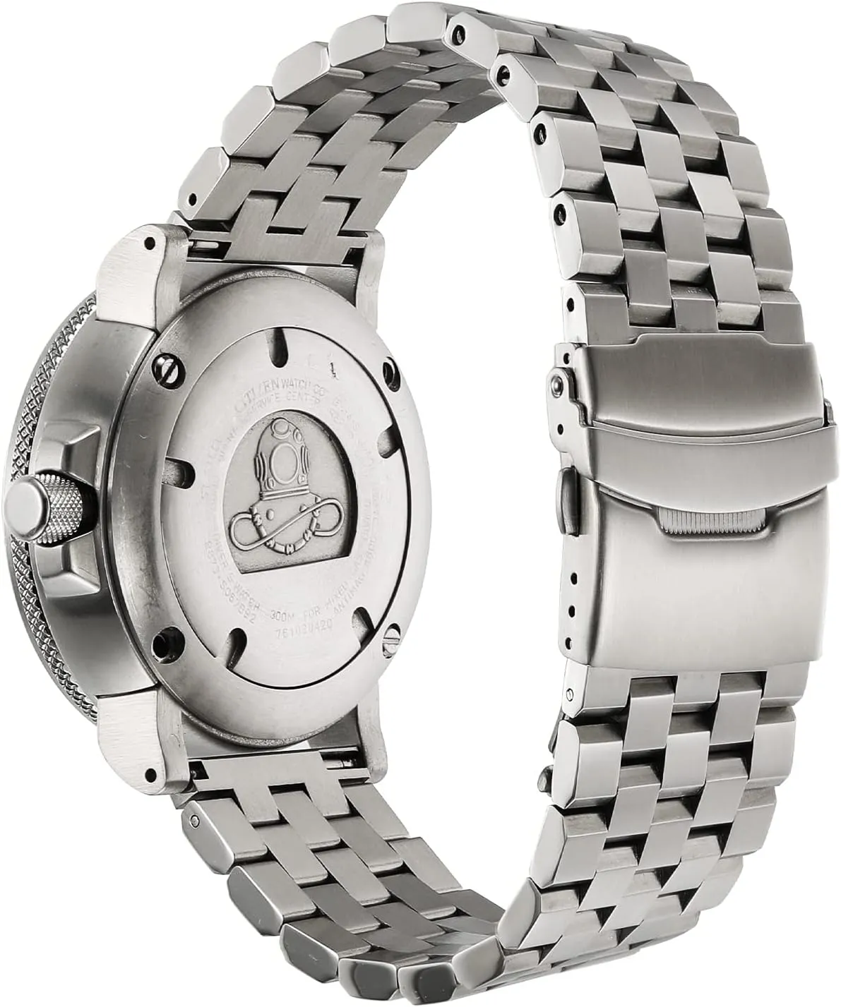 dam fierce 24mm Band Compatible with Citizen Eco-Drive Promaster BJ8050 Sea Dive Watch Silver Adapters and 