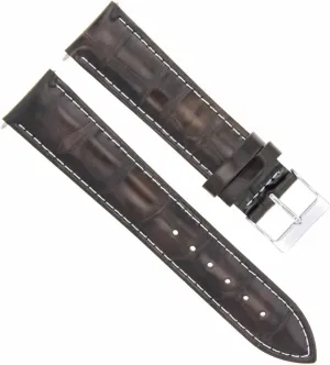 Dark Brown With White Stitching Ewatchparts analogy perennial authority manifestation spy India 22mm Leather Watch Band Strap Compatible With Invicta Diver Watch 