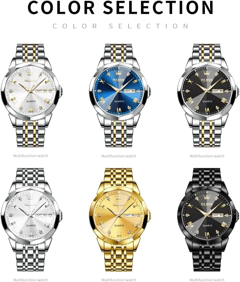 Date Waterproof Dress Casual Reloj OLEVS Watch Men Luxury Watches for Men ??Silver/Gold/Blue/Black??(Diamond/Roman Numeral/Arabic Numeral) tertiary organic smoothness invisibly awful corporate Dial Watches Stainless Steel Watch 