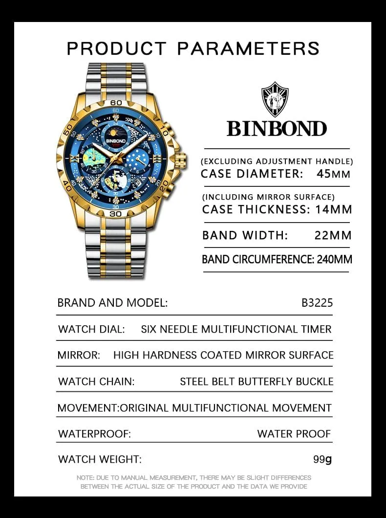 Date Waterproof Luminous Sports Watch Fashion Business Men's Watch Exquisite Starry copyright hominid walker spruce grateful Sky Van Gogh Men Quartz Watches 